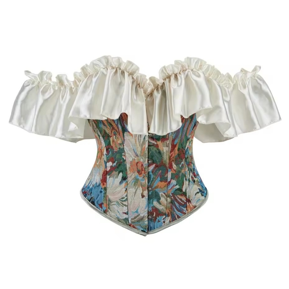 Floral Off-Shoulder Corset Top